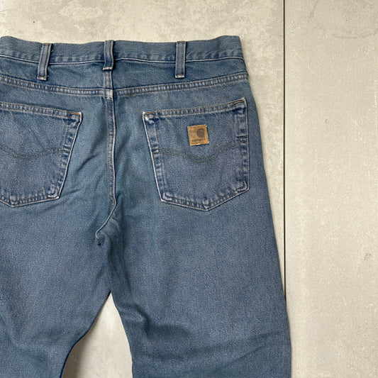Vintage Carhartt Workwear Carpenter Baggy Blue Jeans - 32