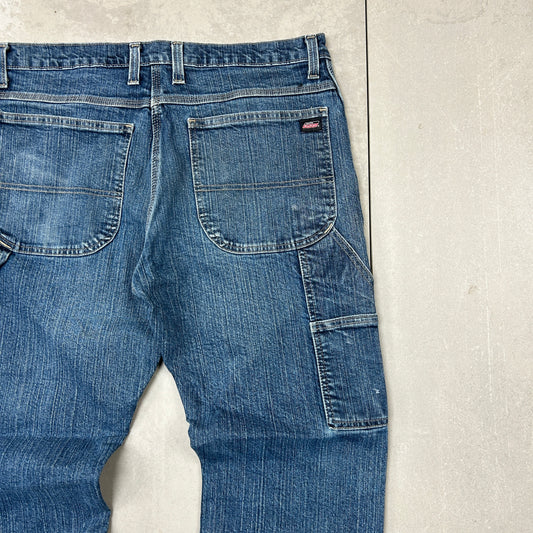 Vintage Dickies Workwear Carpenter Baggy Blue Jeans - 34