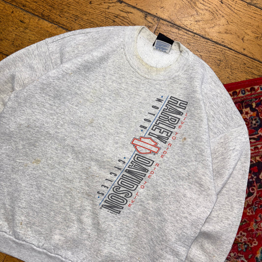 Vintage 1996 Harley Davidson Grey Hanes Graphic Sweatshirt - M