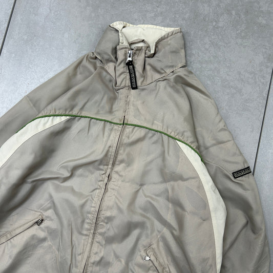 Vintage Napapijri Cream Tracksuit Track Shell Windbreaker Jacket - M