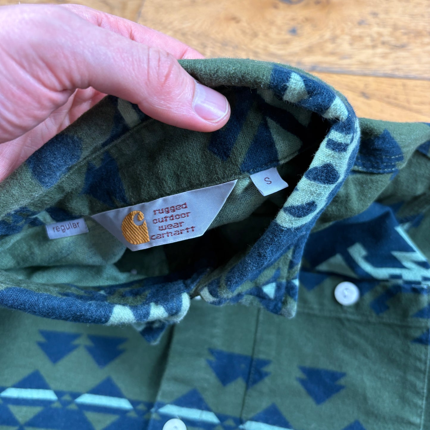Vintage Carhartt Green Aztec Shirt - S