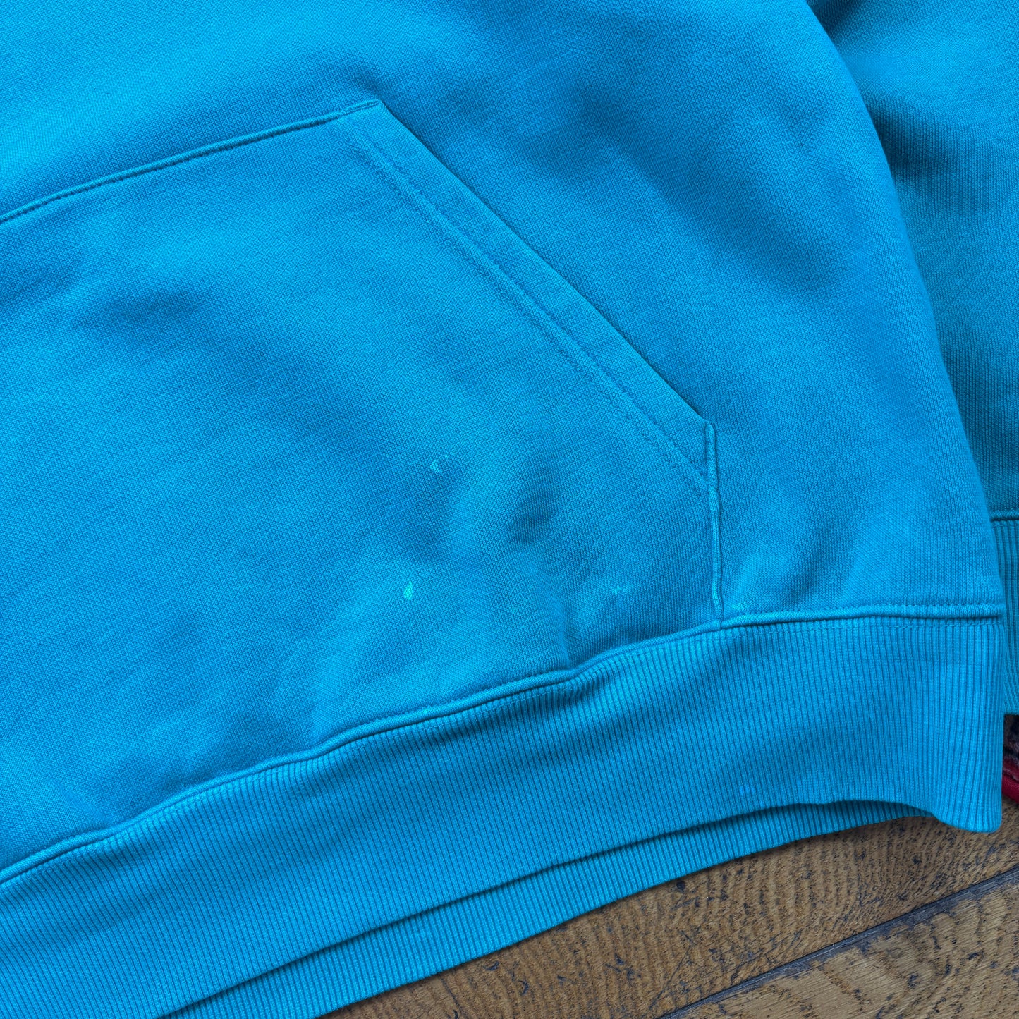 Vintage Blue Green Carhartt WIP Embroidered Hoodie Sweatshirt - L