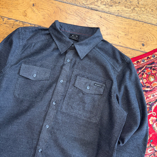 Vintage Oakley Grey Y2K Embroidered Shirt - M