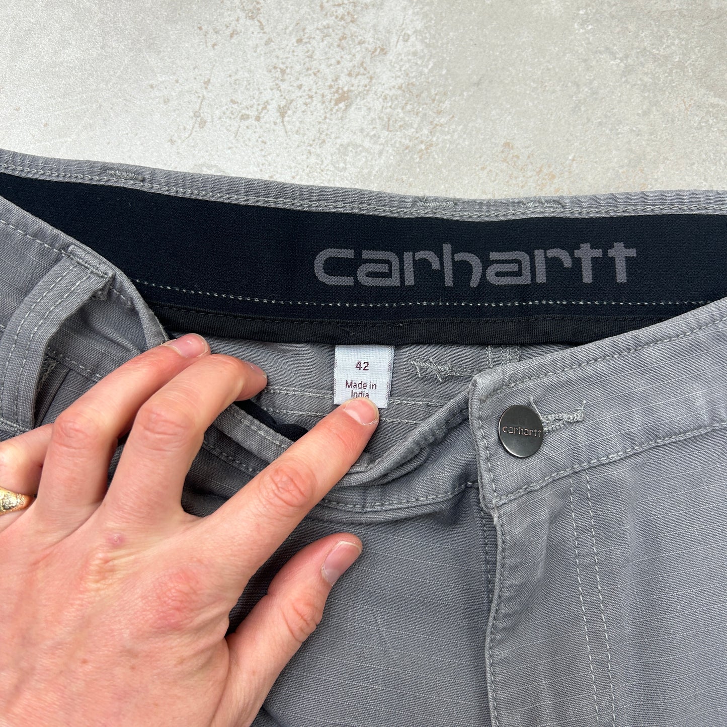 Vintage Carhartt Workwear Baggy Grey Carpenter Shorts - 42