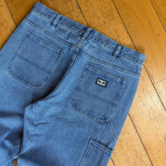 Obey Carpenter Baggy Skate Light Blue Jeans - 36