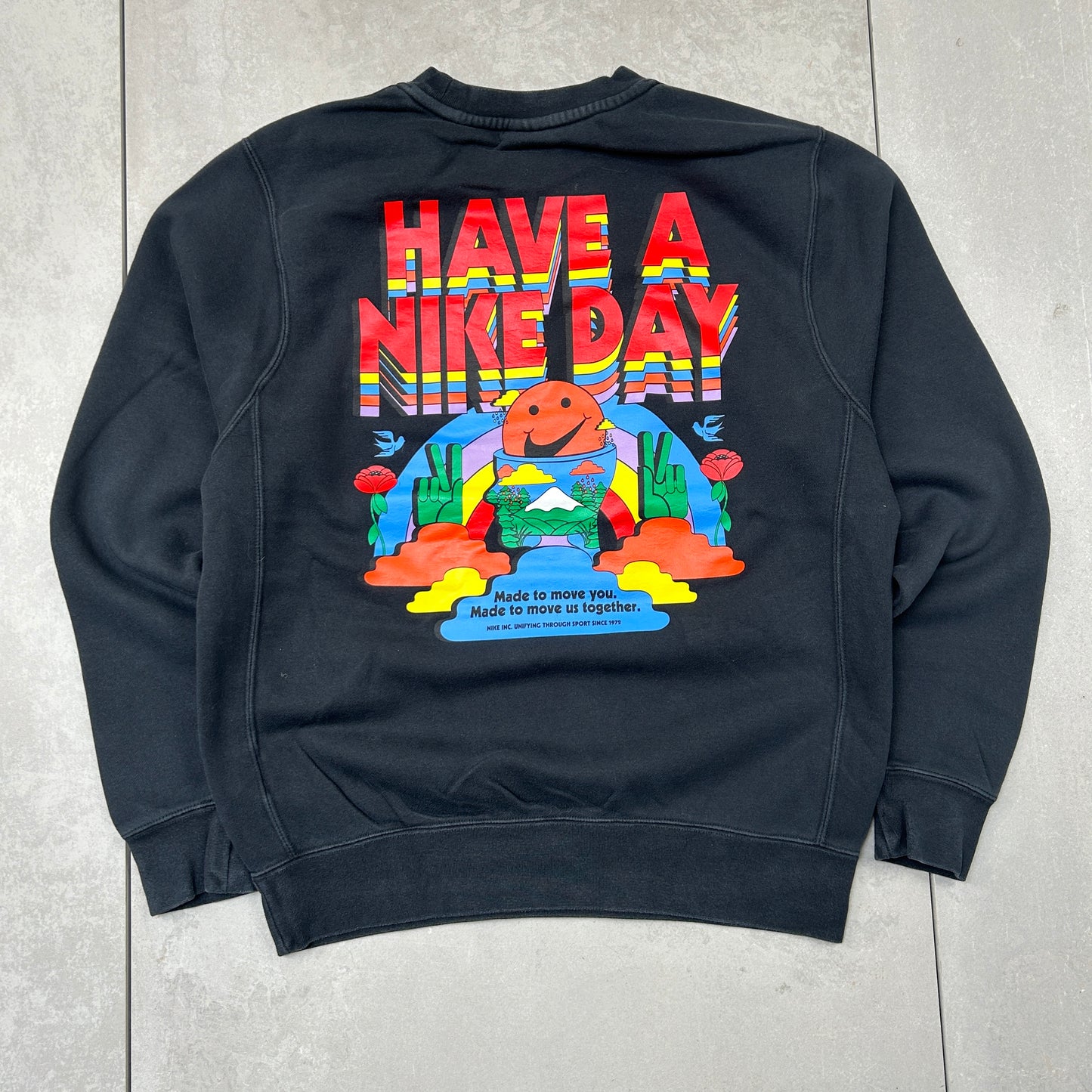 Vintage Nike Have a Nike Day Graphic Black Sweatshirt - S