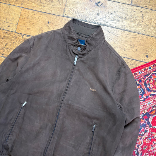 Vintage Faciba Suede Brown Bomber Jacket - L