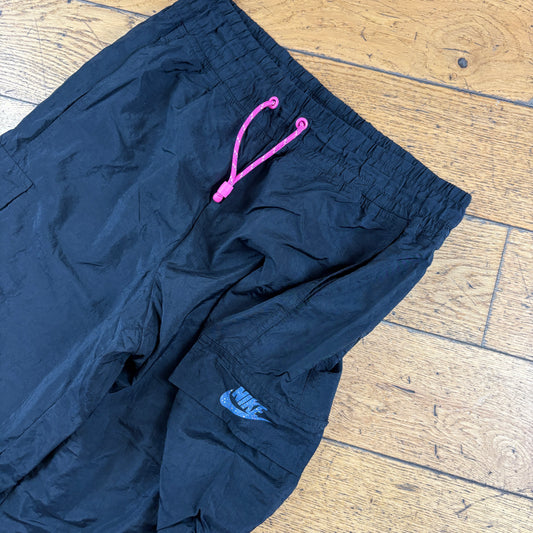 Vintage Nike Black Baggy Tracksuit Sweatpants Track Pants Bottoms - S