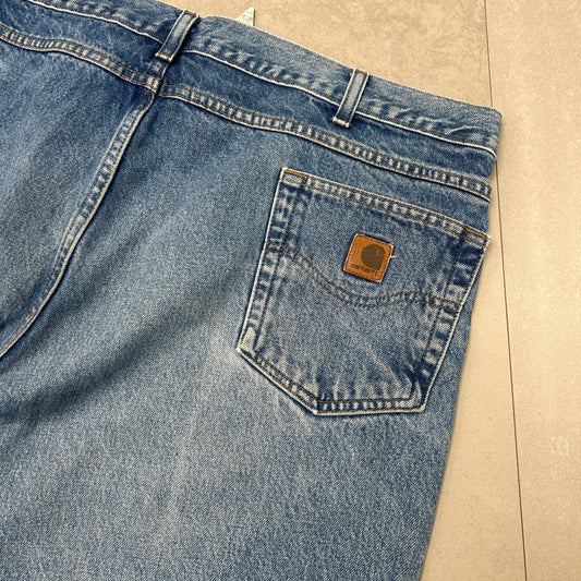 Vintage Carhartt Workwear Baggy Blue Carpenter Shorts - 44