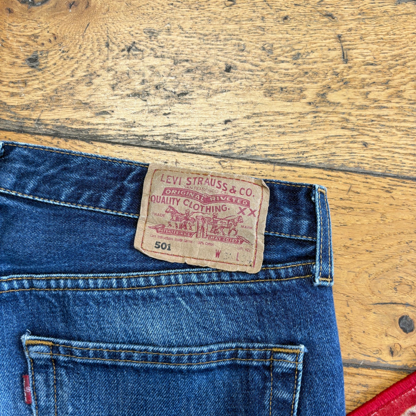 Vintage Levis 501 Straight Blue Denim Jeans - 34L