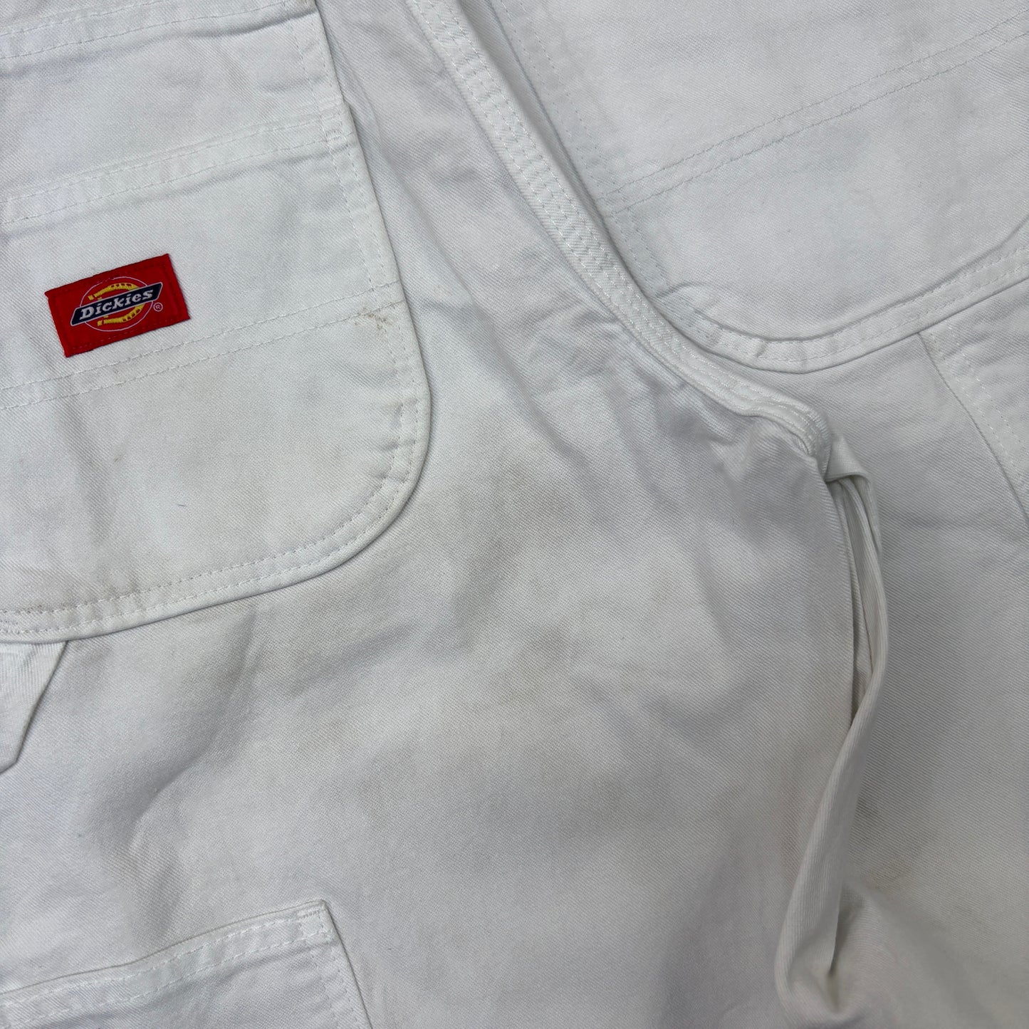 Vintage Dickies Workwear White Carpenter Baggy Trousers - 32