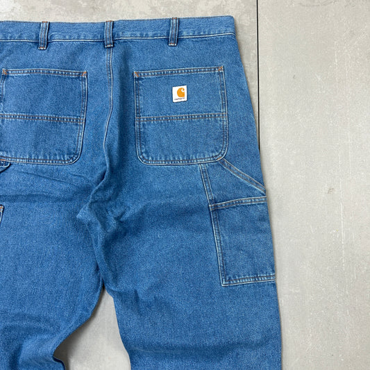 New Carhartt Double Knee Carpenter Blue Jeans - 36