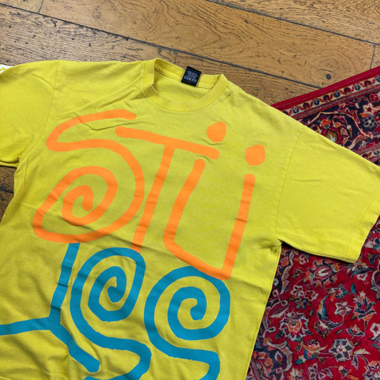 Vintage Stussy Yellow Graphic T-Shirt - M