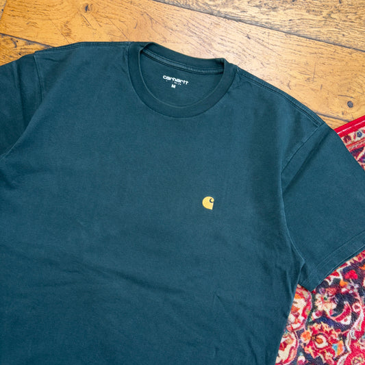 Vintage Carhartt WIP Green Chase Embroidered T-Shirt - M
