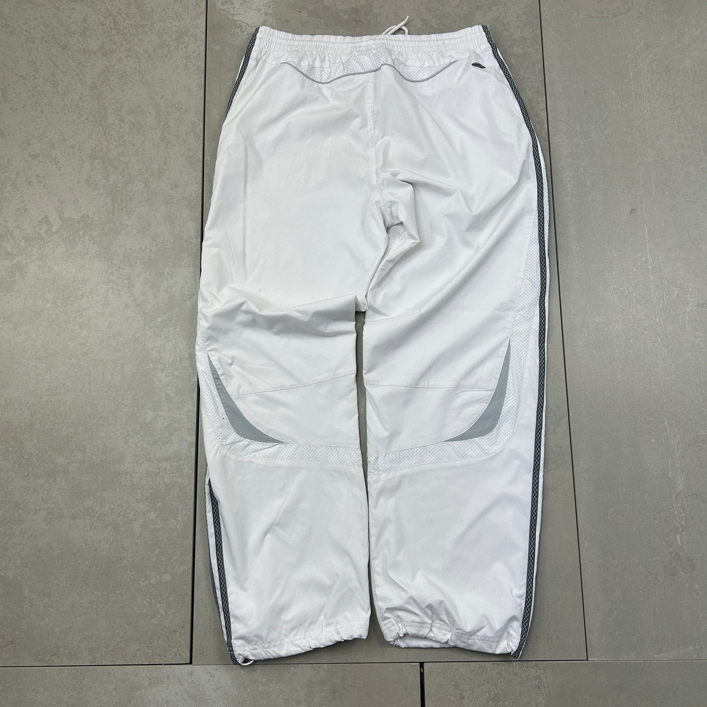 Vintage Adidas White Baggy Tracksuit Sweatpants Track Pants Bottoms - L