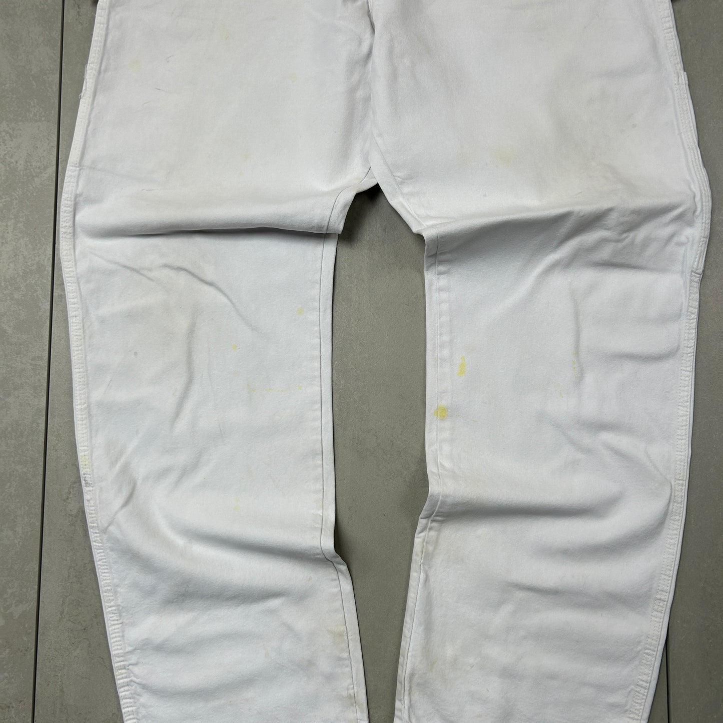 Vintage Dickies Workwear Carpenter Baggy White Trousers - 38