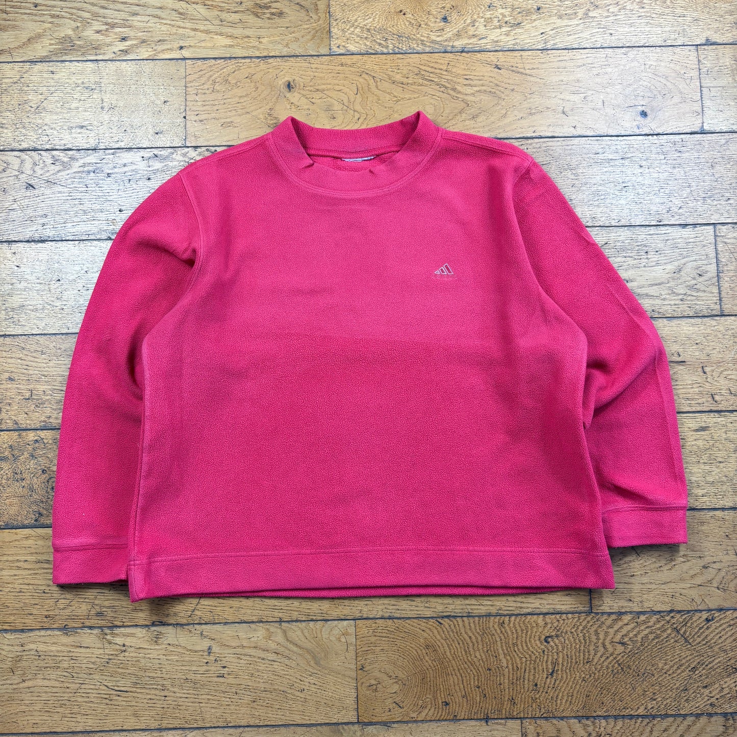 Vintage Adidas Pink Boxy Embroidered Fleece Sweatshirt - L