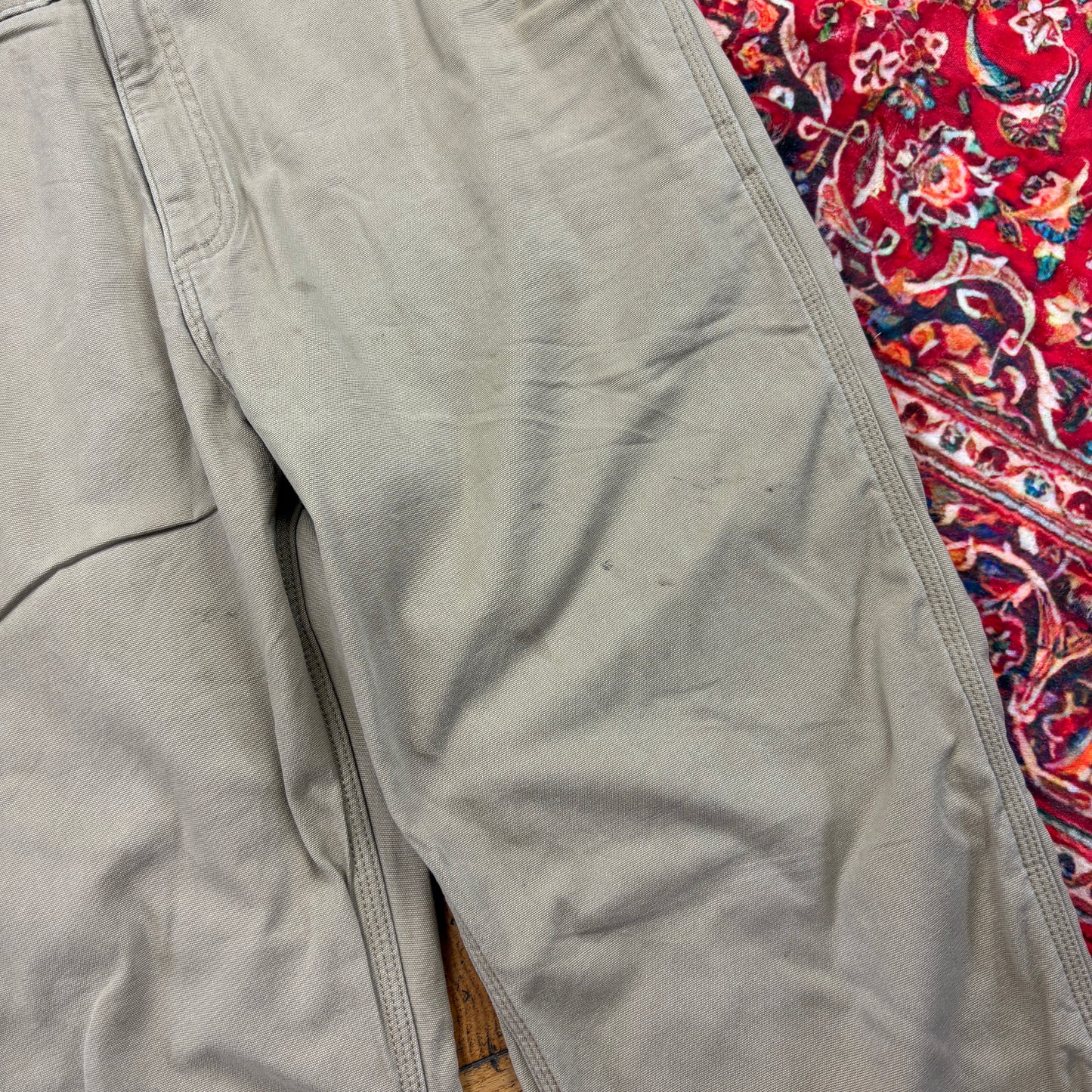 Vintage Carhartt Cream Workwear Carpenter Baggy Trousers - 38