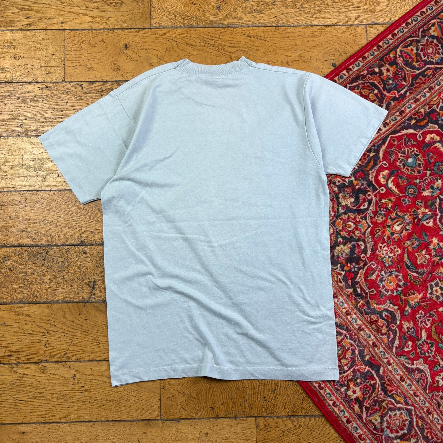 Vintage 90s Light Blue Funny Single Stitch Graphic T-Shirt - S