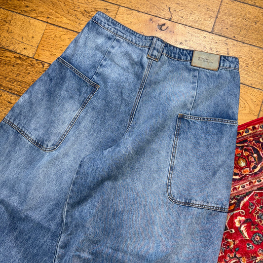Vintage Blue Balloon Extra Baggy Y2K Hip Hop Baggy Jeans - 38L
