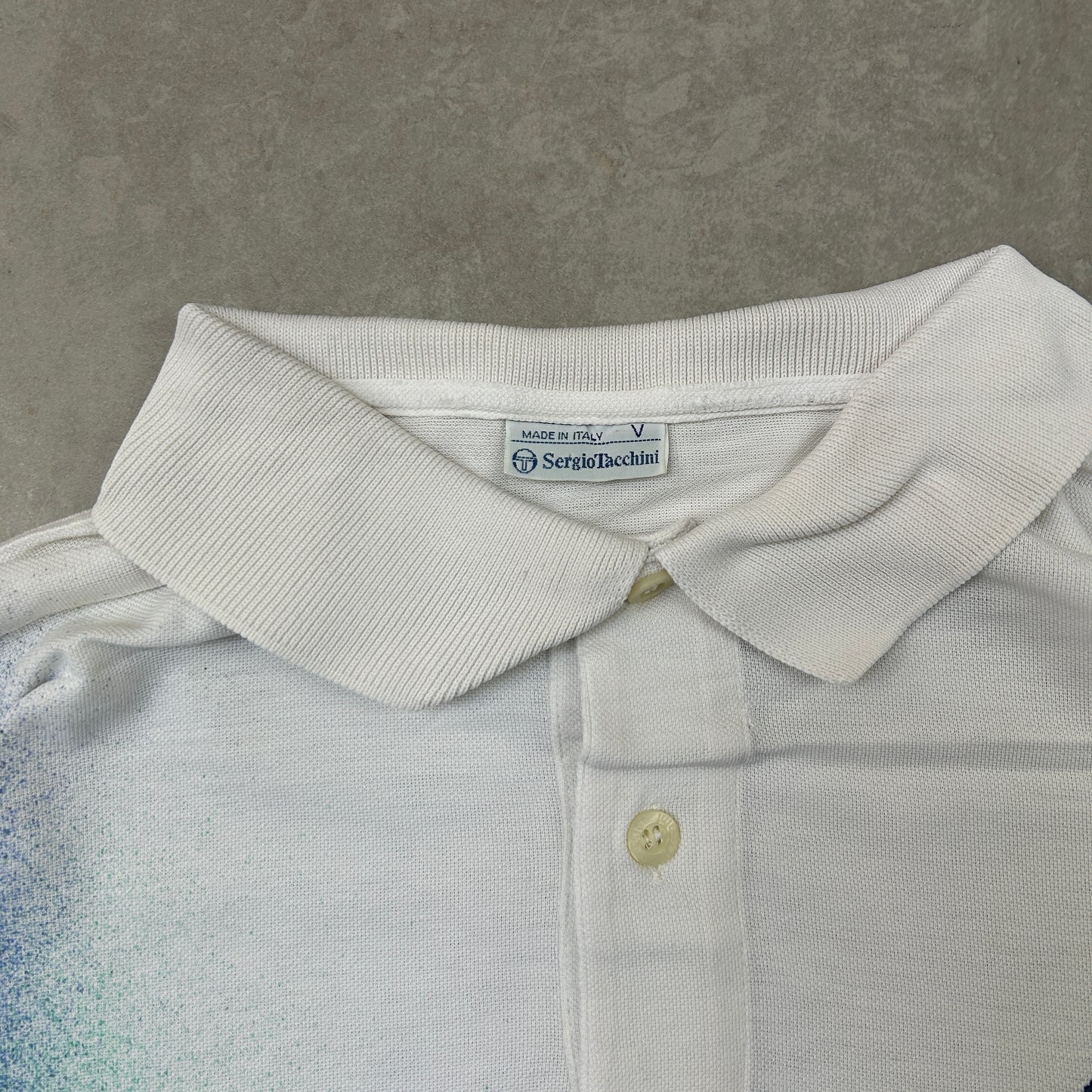 Vintage Sergio Tacchini White Embroidered Polo Shirt - M