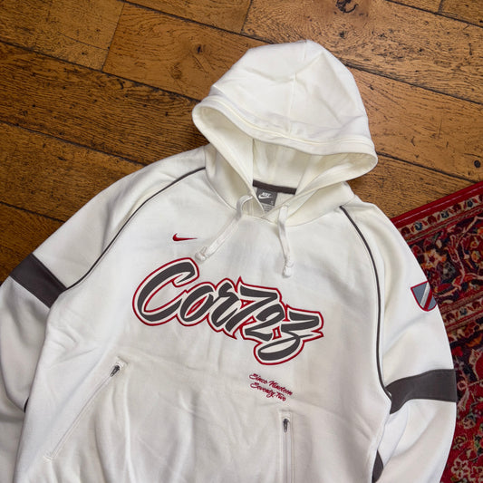 Vintage Y2K Nike Cortez White Embroidered Hoodie Sweatshirt - S