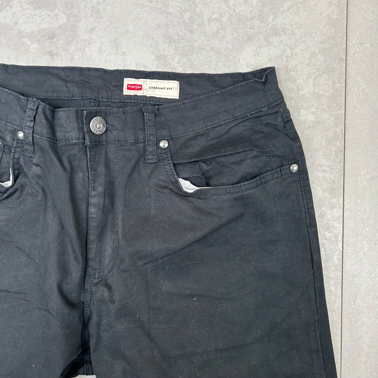Wrangler black denim straight baggy jeans