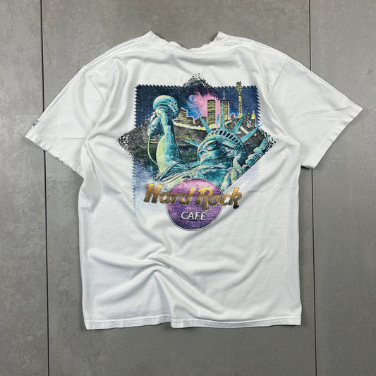 Vintage Hard Rock Cafe New York White Graphic T-Shirt - M