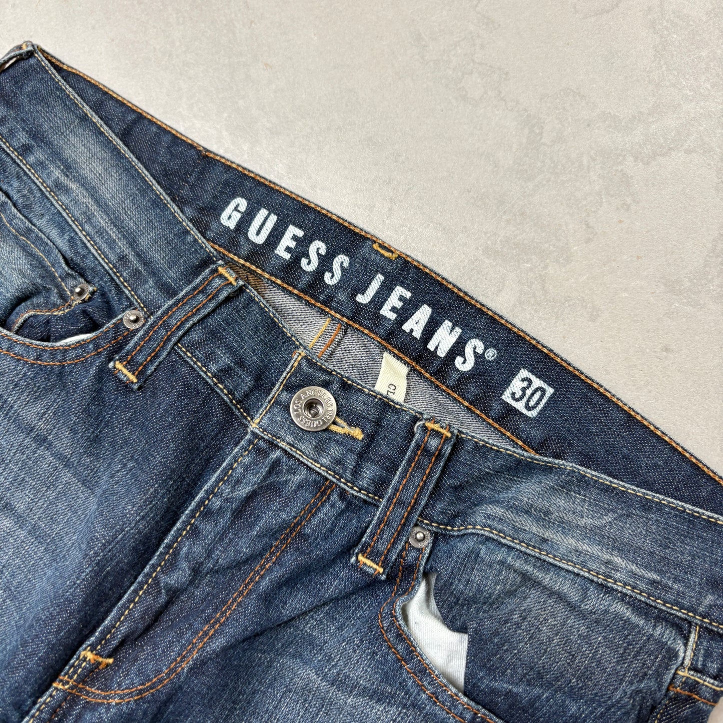Vintage Guess Embroidered Hip Hop Bootcut Blue Jeans - 33