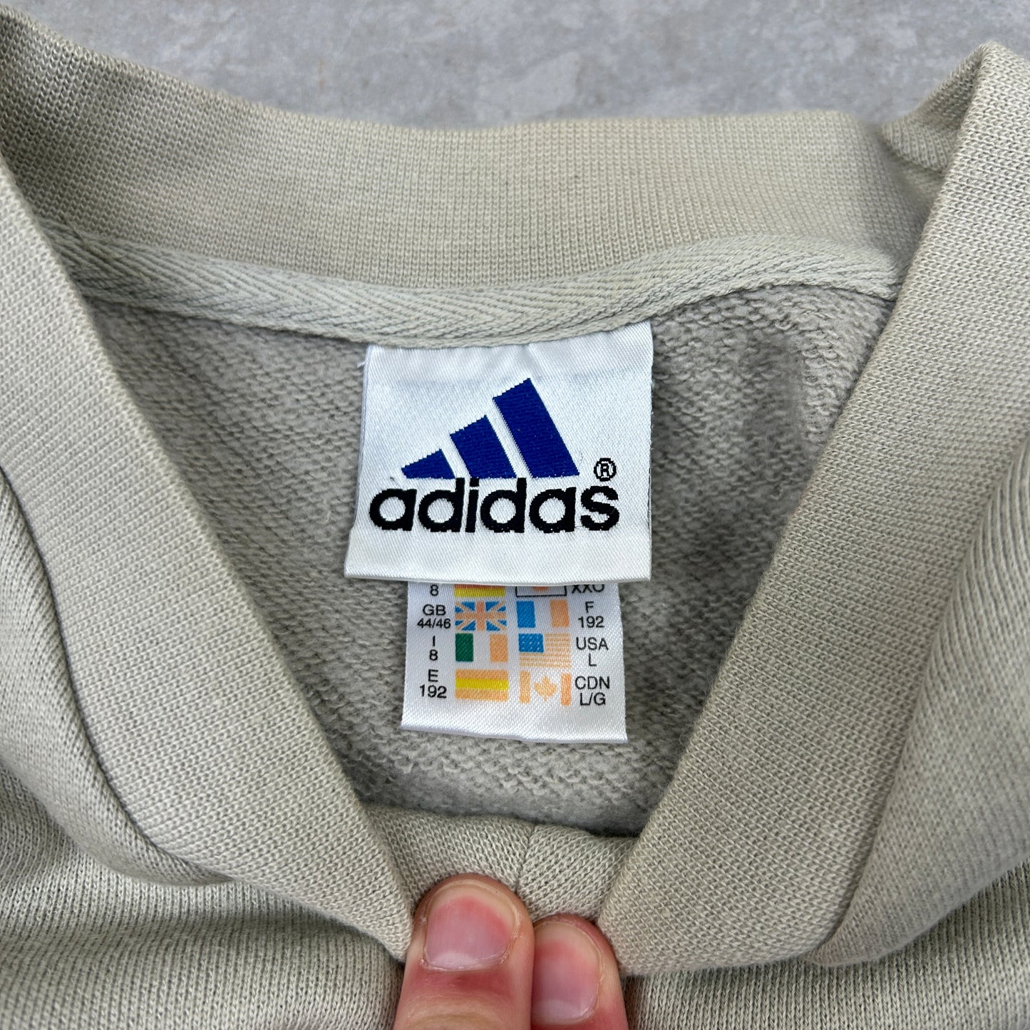 Vintage 90s Adidas Cream Embroidered Sweatshirt - XL
