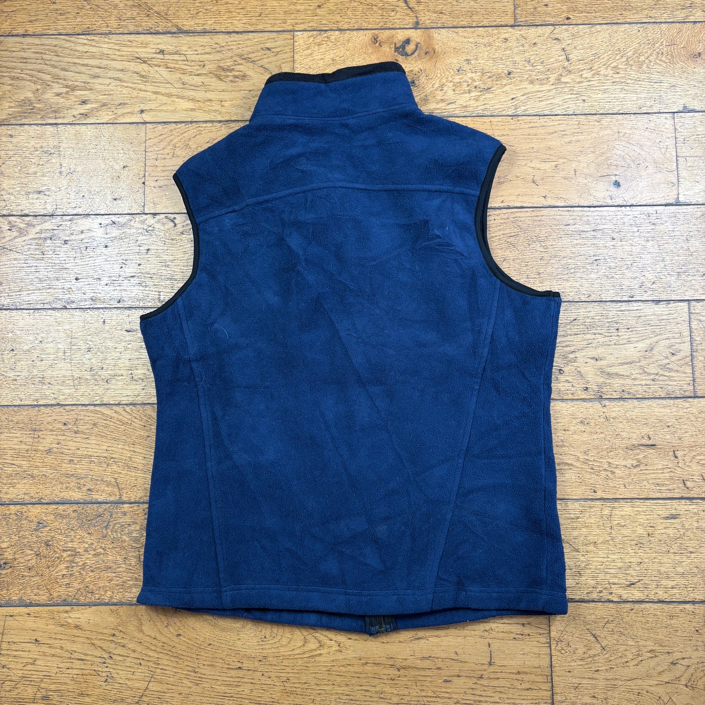 Vintage Eddie Bauer Busch Beer Navy Embroidered Fleece Gilet Vest Sweatshirt - M