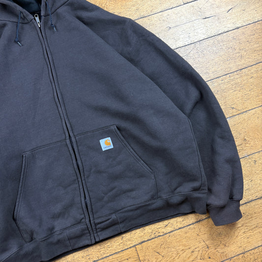 Vintage Carhartt Hoodie Black Zip Sweatshirt - XXL