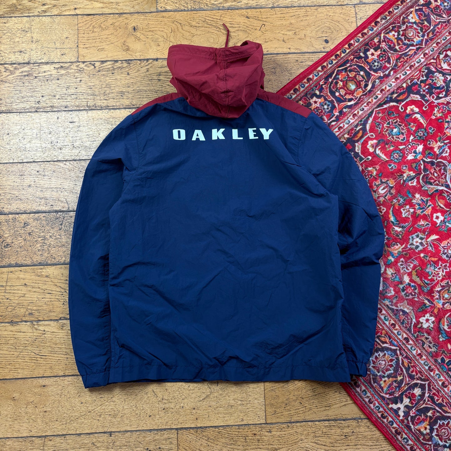 Oakley Navy Windbreaker Hooded Jacket - M