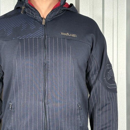 Ecko Unltd Navy Pinstripe Zip Hip Hop Sweatshirt - M