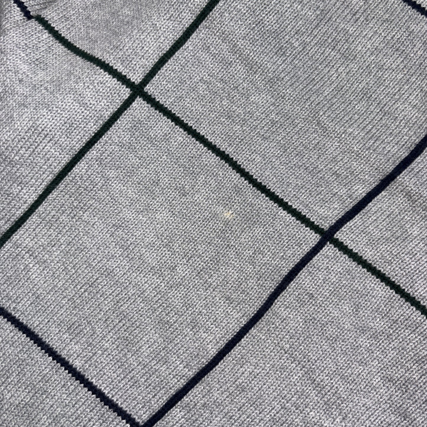 Vintage Nautica Grey Check Embroidered Knit Jumper - XL