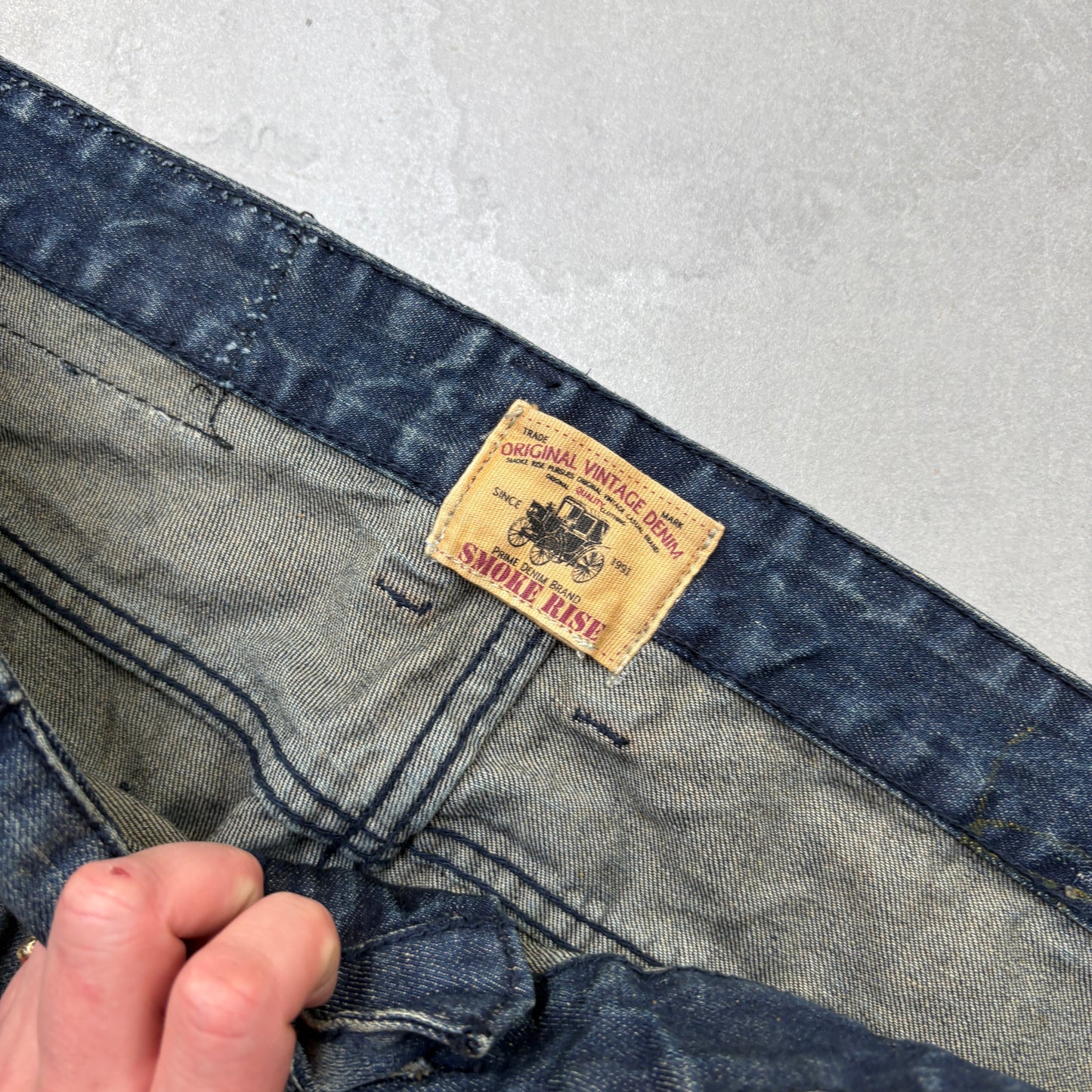 Vintage Distressed Mud Wash Hip Hop Straight Jeans - 38