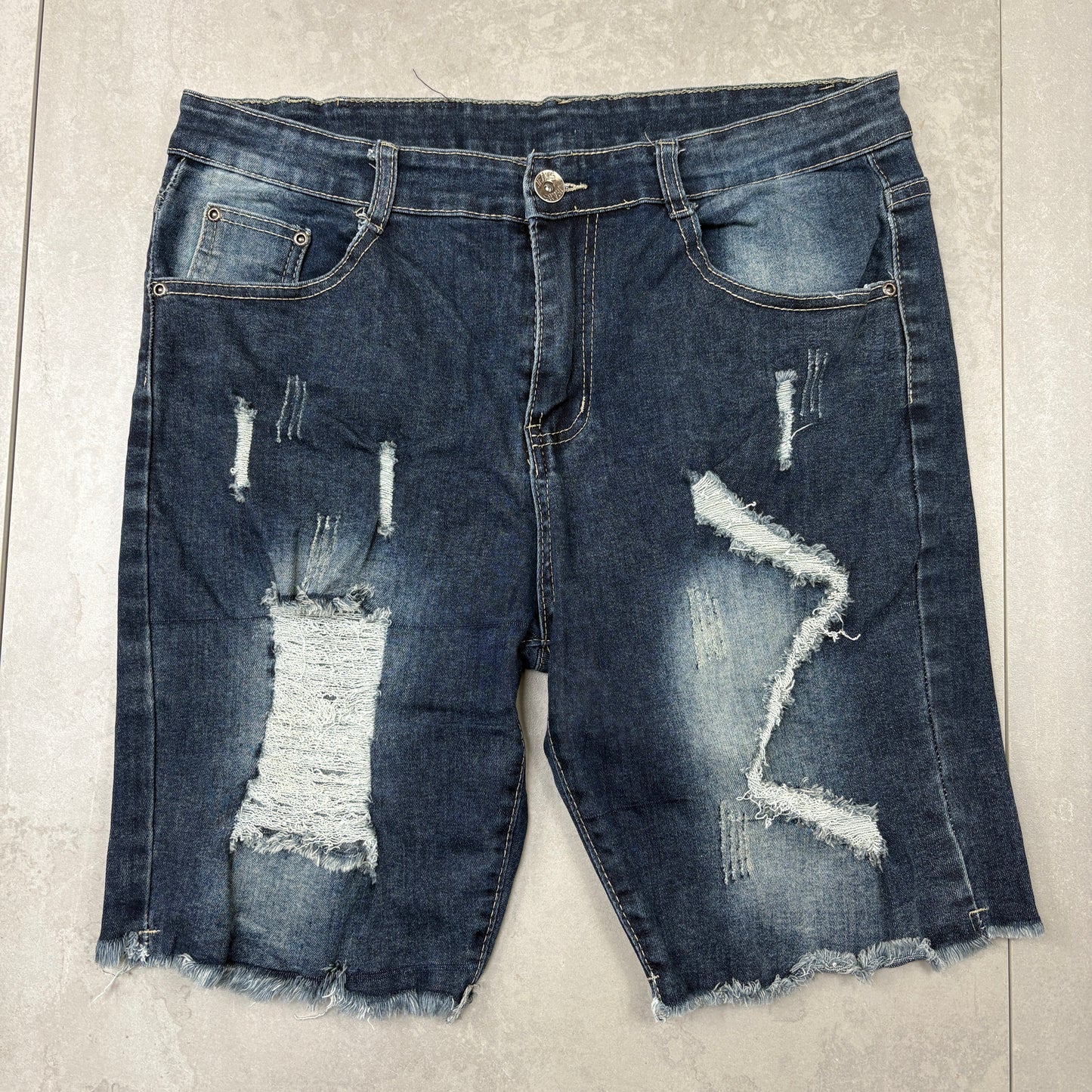 Vintage Blue Hip Hop Shorts Jorts - 36