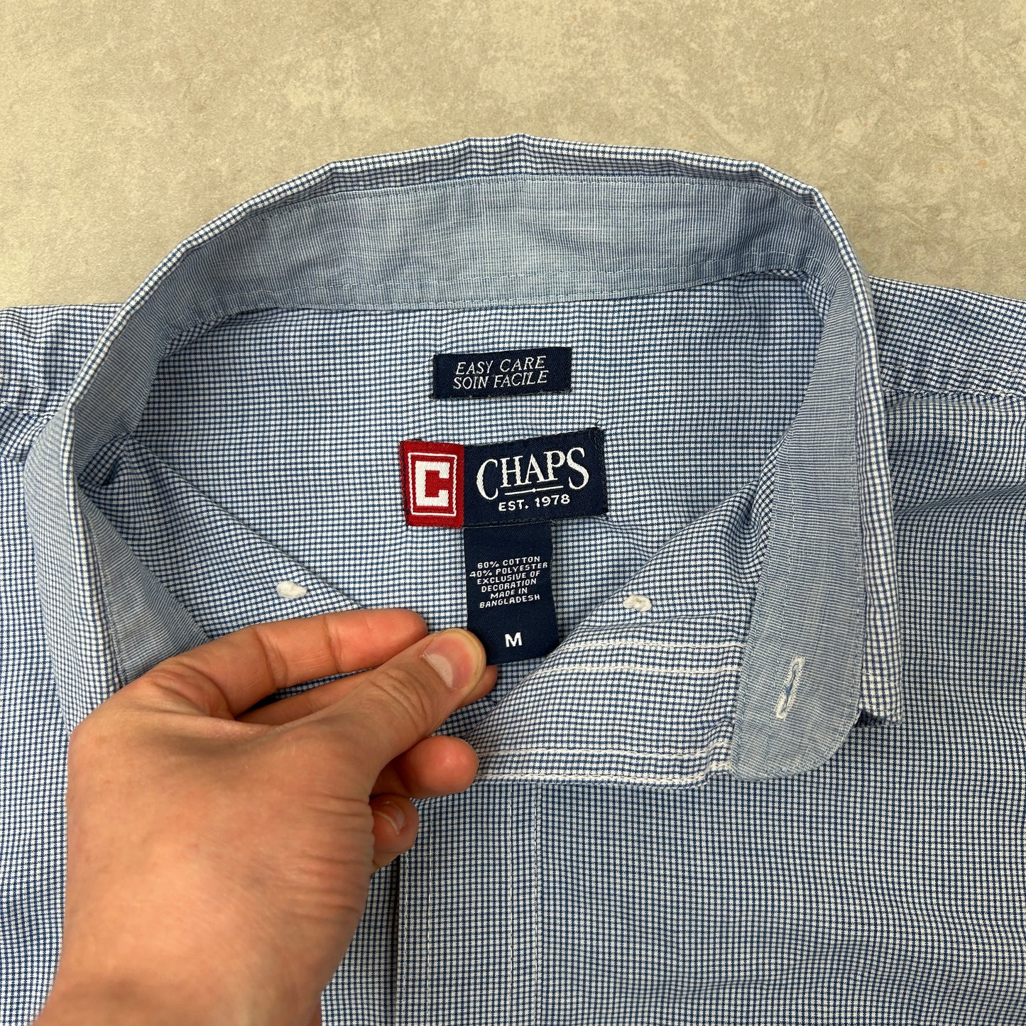 Vintage Chaps Ralph Lauren Blue Short Sleeve Shirt - M