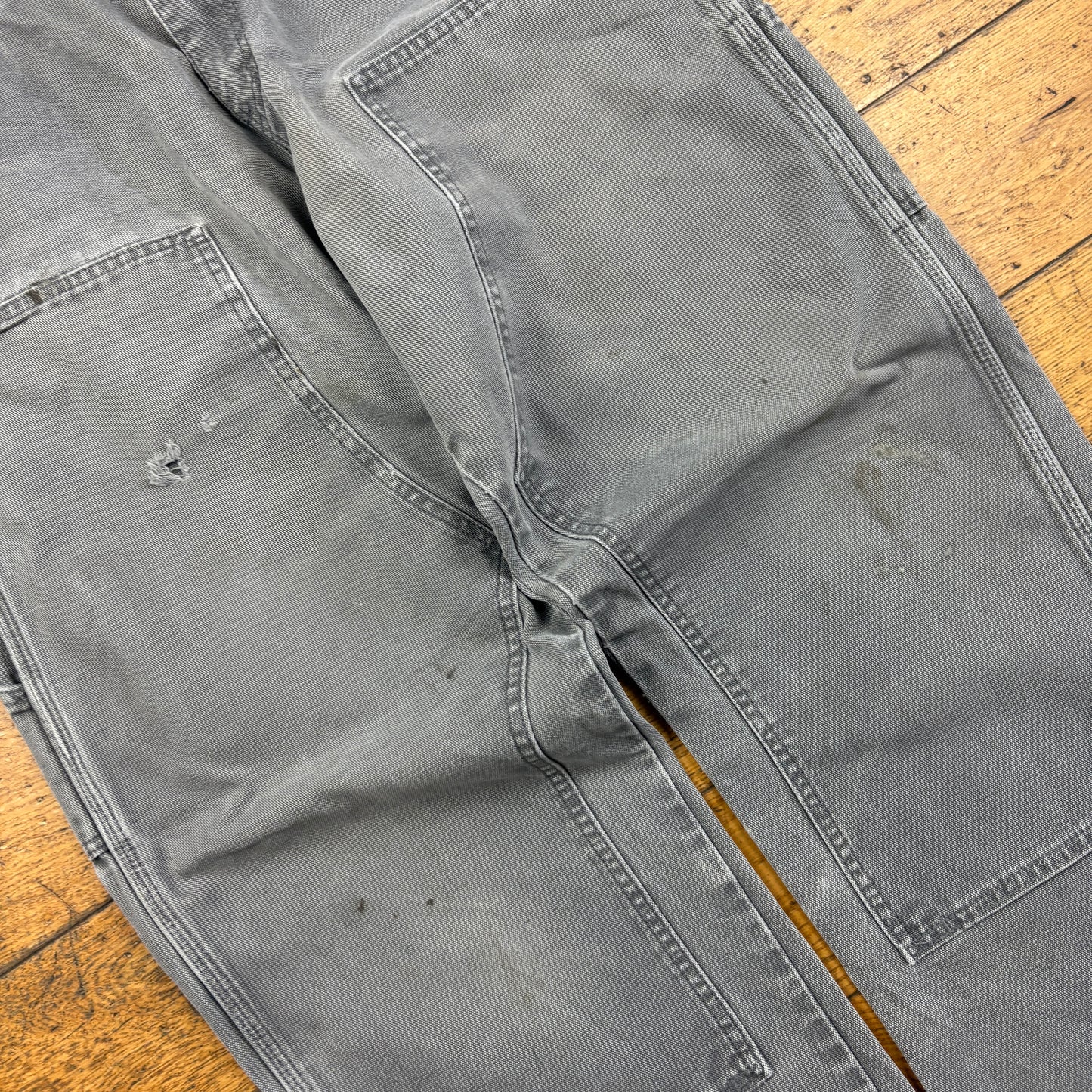 Vintage Dickies Grey Double Knee Workwear Carpenter Baggy Trousers - 34
