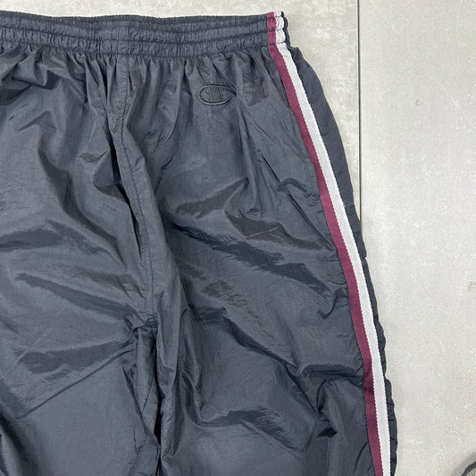 Vintage Champion Black Baggy Tracksuit Sweatpants Track Pants Bottoms - S