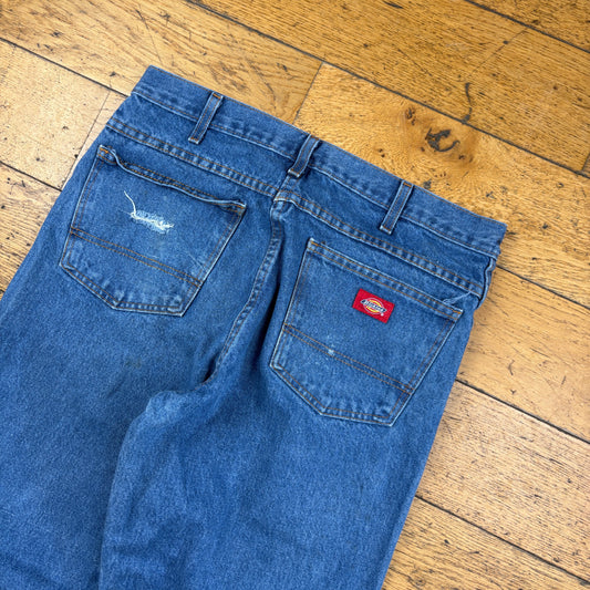 Vintage Dickies Blue Workwear Carpenter Baggy Jeans - 34