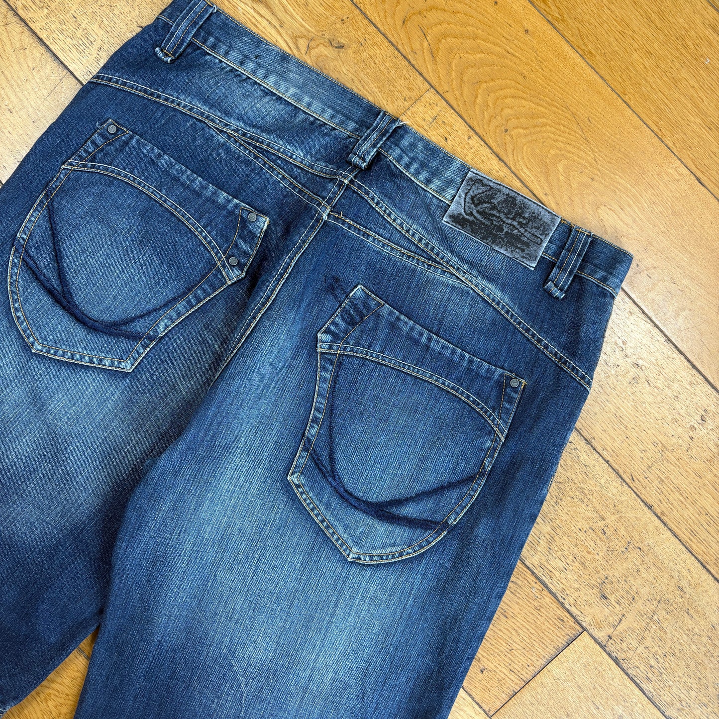 Vintage Karl Kani Embroidered Hip Hop Blue Baggy Shorts Jorts - 40