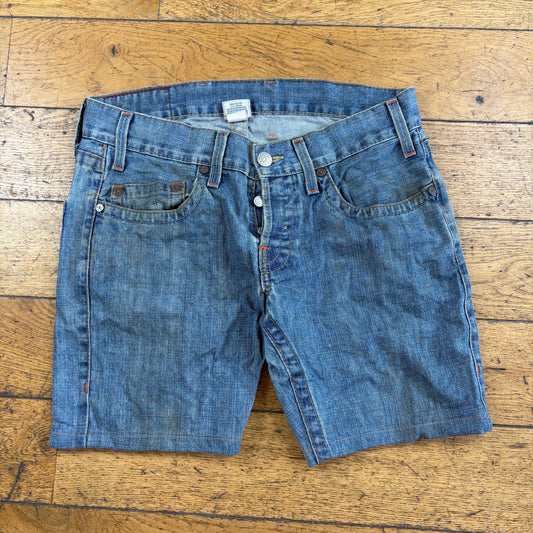 Vintage True Religion Blue Embroidered Y2K Shorts Jorts - 34
