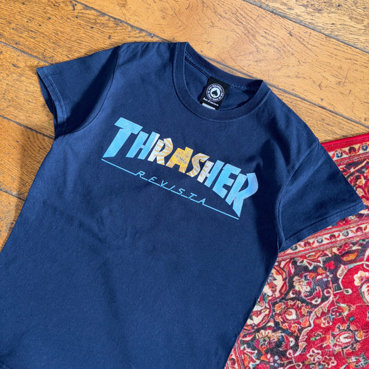 Vintage Thrasher Skate Navy Graphic T-Shirt - XS