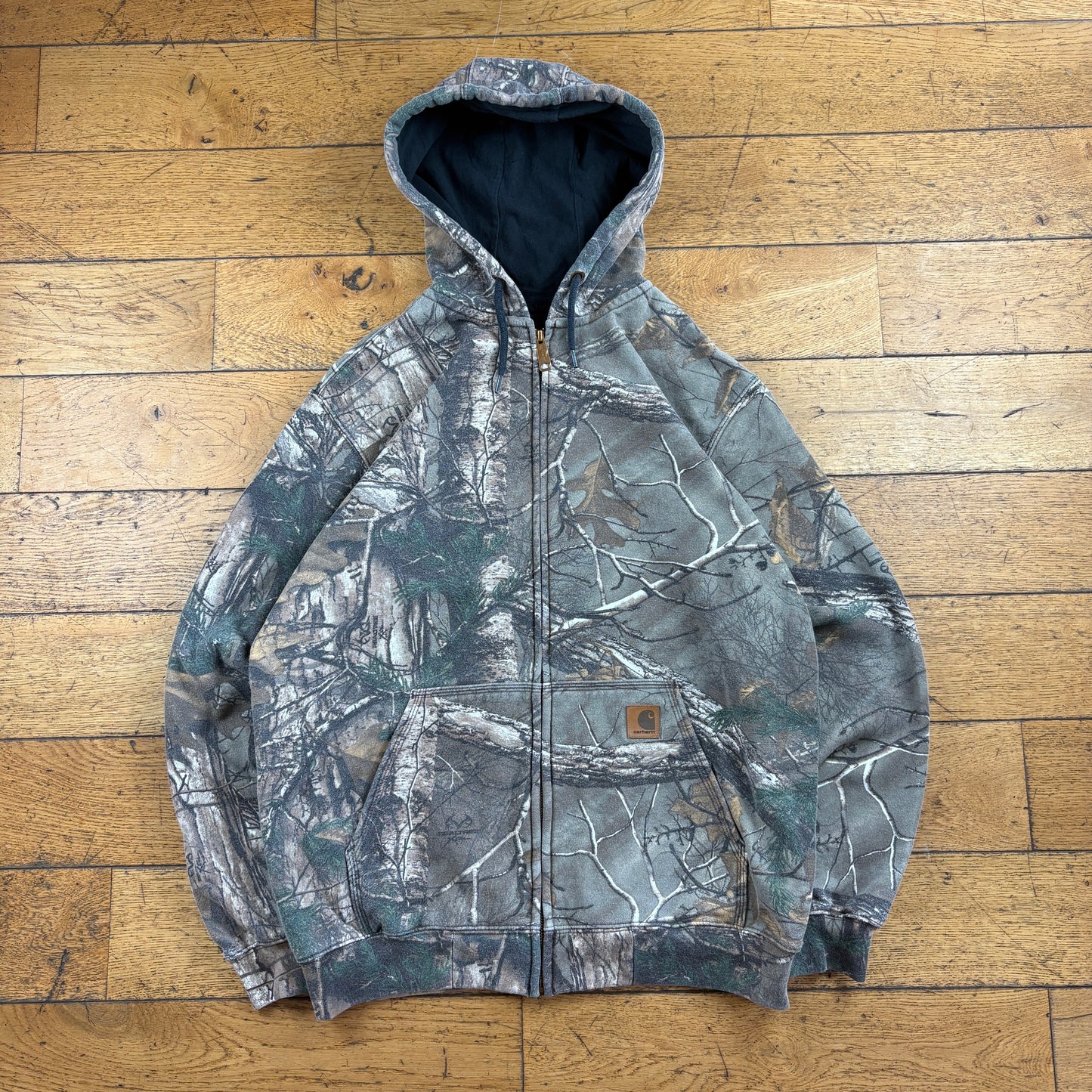 Vintage Carhartt Real Tree Camo Khaki Hoodie Sweatshirt - M