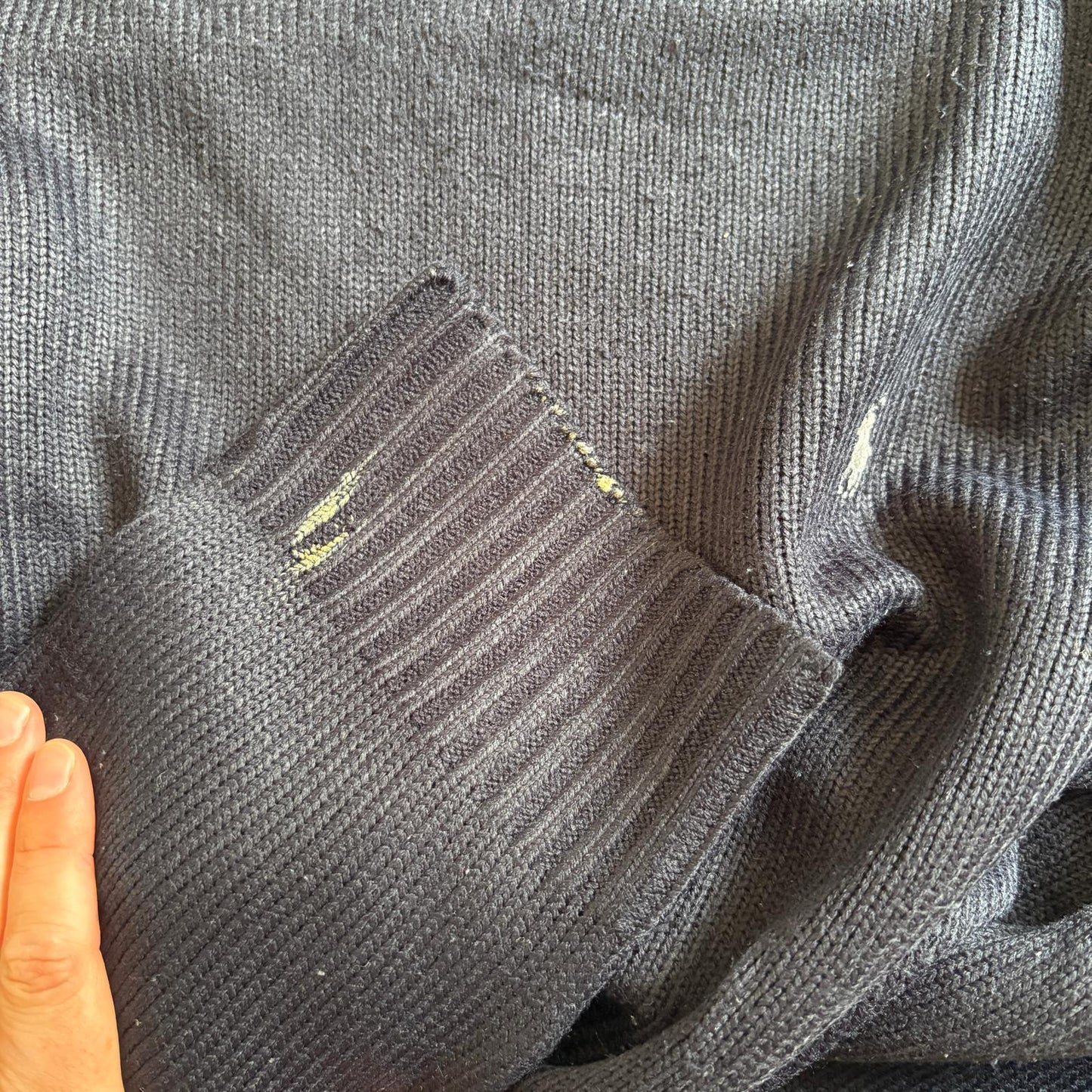 Vintage Ralph Lauren Navy Chunky Knit Crewneck Jumper - 2XL