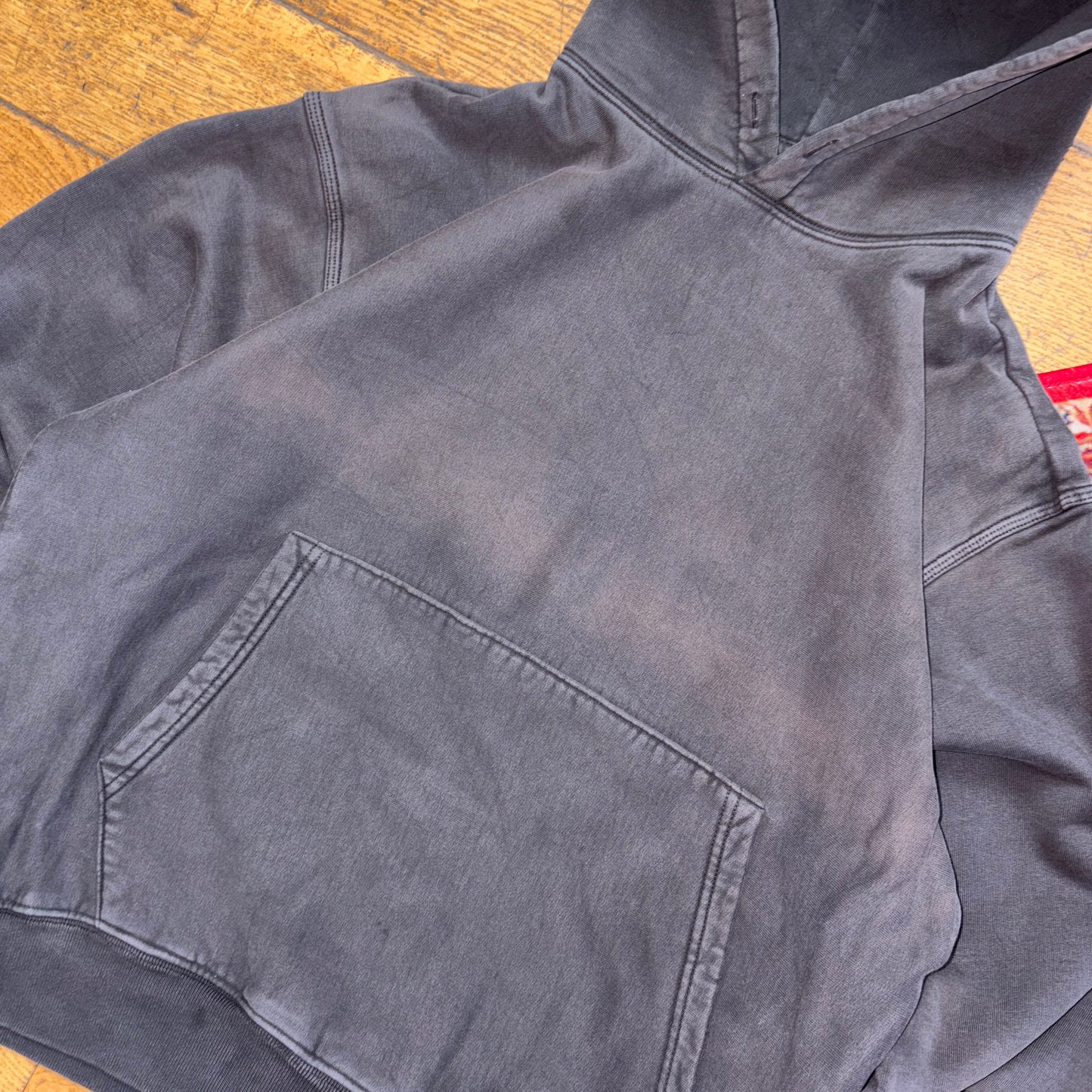 Vintage Stussy Grey Boxy Hoodie Sweatshirt - S