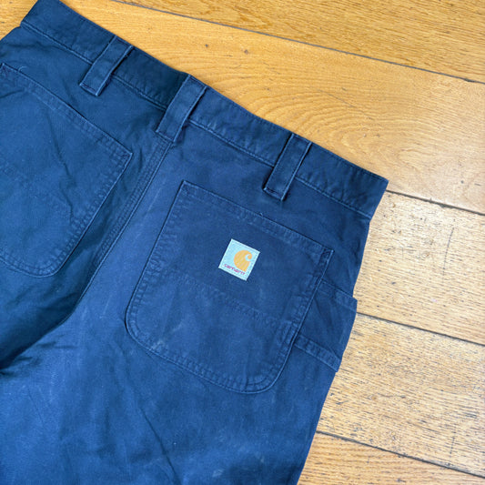 Vintage Carhartt Workwear Navy Baggy Carpenter Shorts - 32