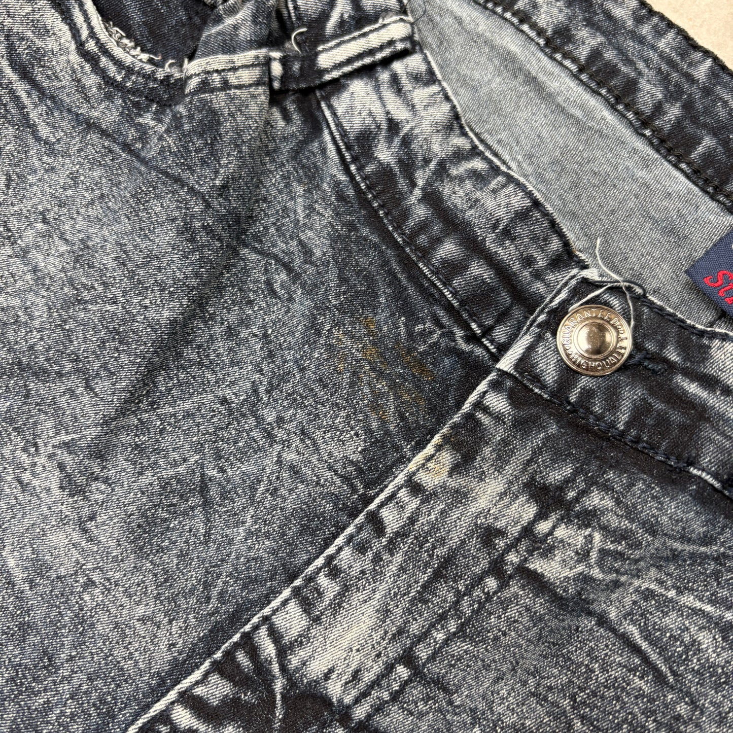 Vintage Embroidered Hip Hop Blue Shorts Jorts - 38