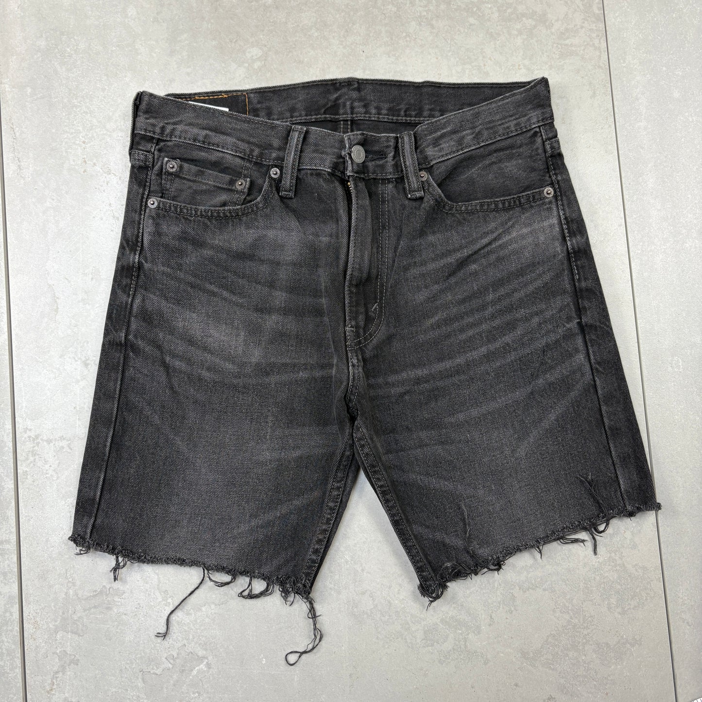 Vintage Levis 513 Black Denim Shorts - 31